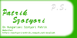 patrik szotyori business card